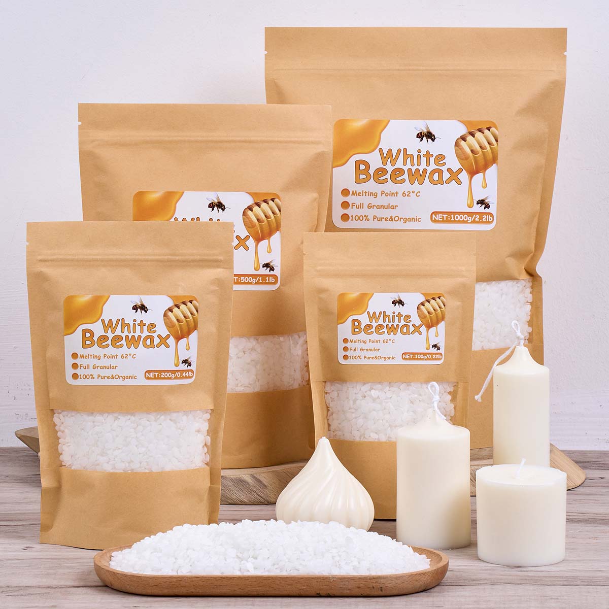 Candle Supplies To Make Candles - 1000g White Beeswax DIY Candle Making