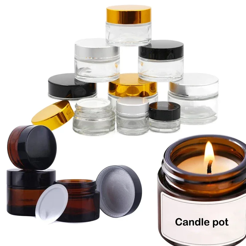 5Pcs 5g-100g Mini Amber Round  – обзор и цена Candle Supplies Glass Jars