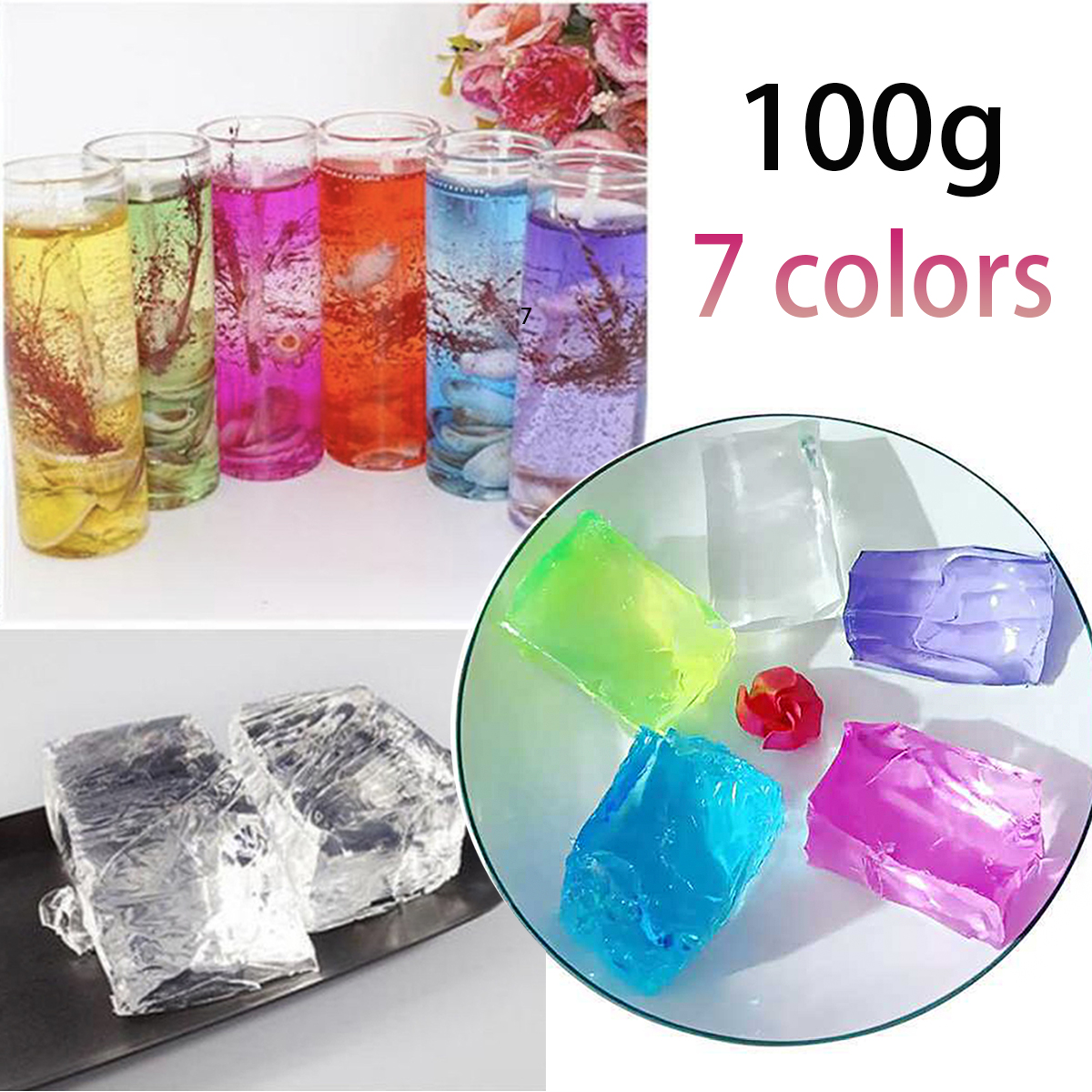 100G 7Colors Jelly Wax DIY Han – обзор и цена Candle Supplies To Make Candles